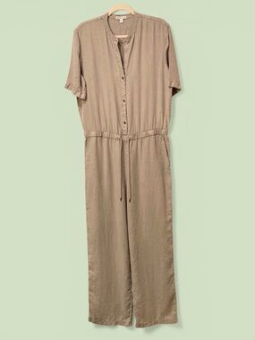 James Perse Los Angeles Sage Green Jumpsuit -  100% Linen - Size 3 (Large)